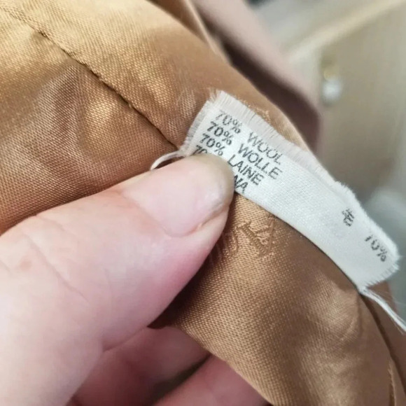 Vintage Aquascutum Wool Tan Pea Coat  Oversized - Picture 4 of 15